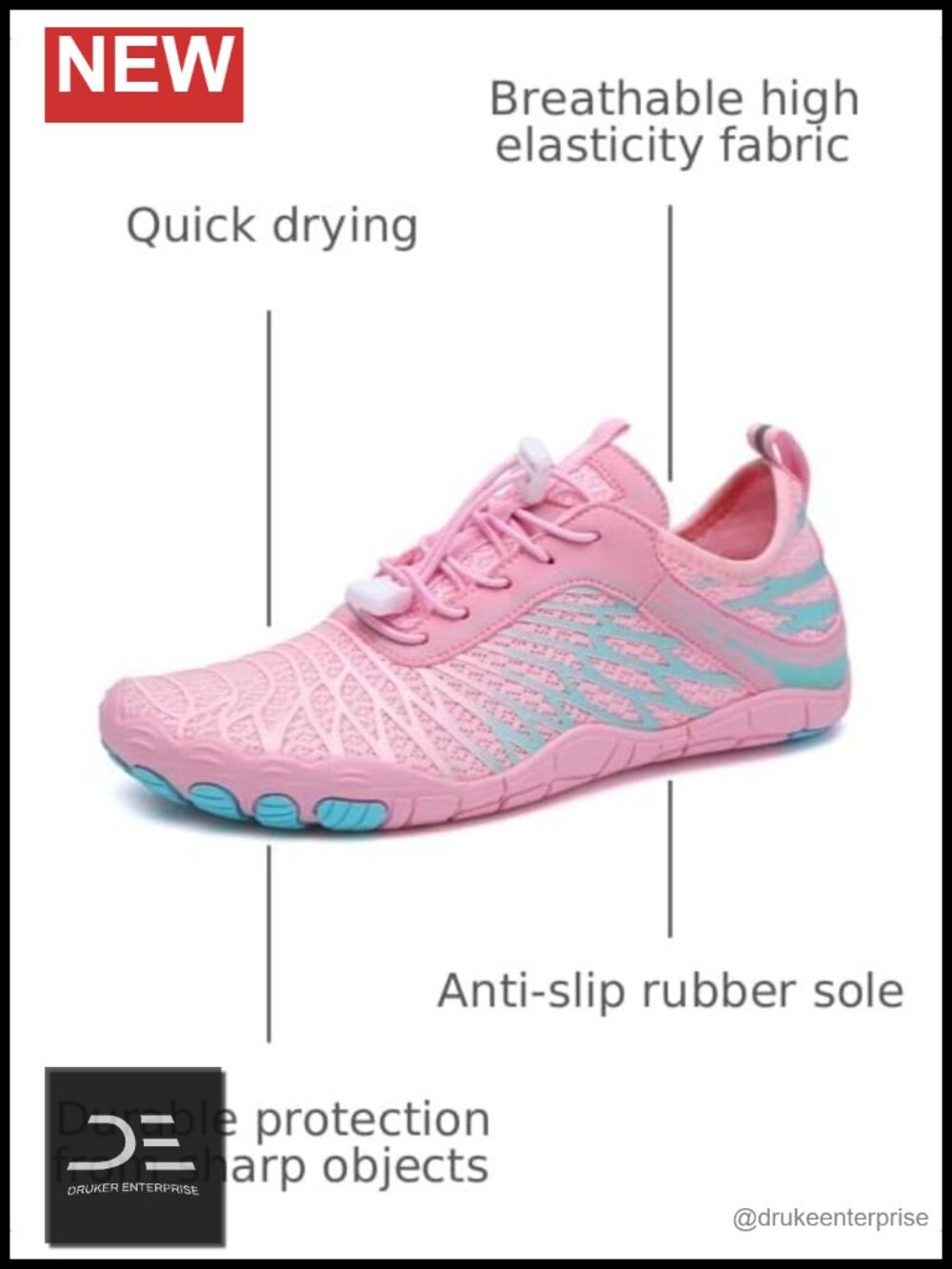 Water Shoes Ultra Light Quick-Dry Barefoot Slip-on Athletic Shoes